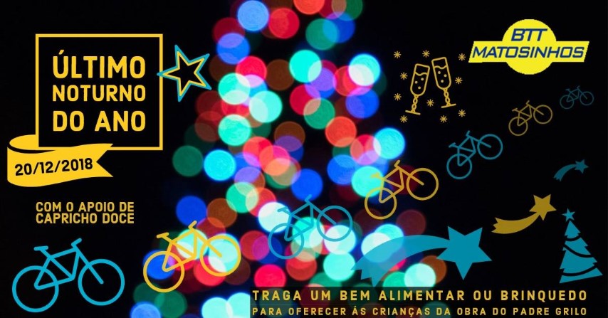 Último passeio noturno de ciclismo terá espírito natalício bem presente